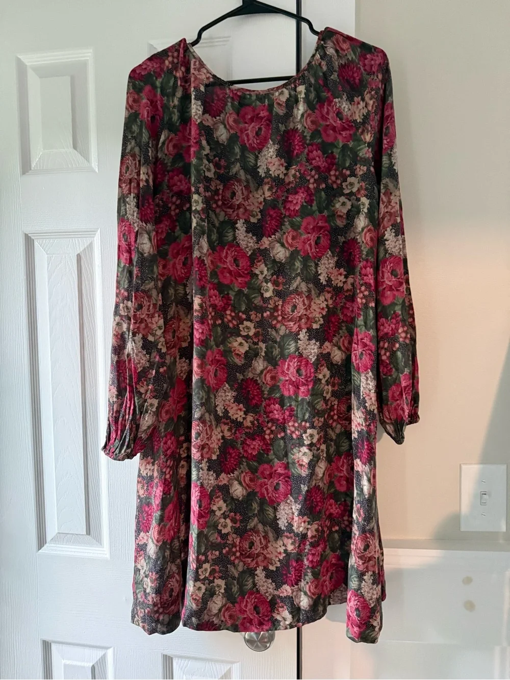 Jade by Johnny Was "Etta" Multicolor Floral Dress bohemian Size M EC2 100% Silk - Picture 6 of 6